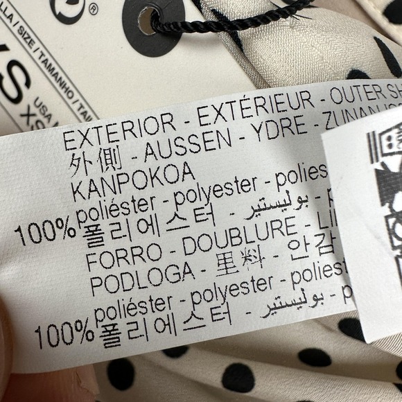 Zara Skirt Womens XS White Polka Dot Ruffle Ruched Mini Satin Lined Party NWT - Picture 4 of 10